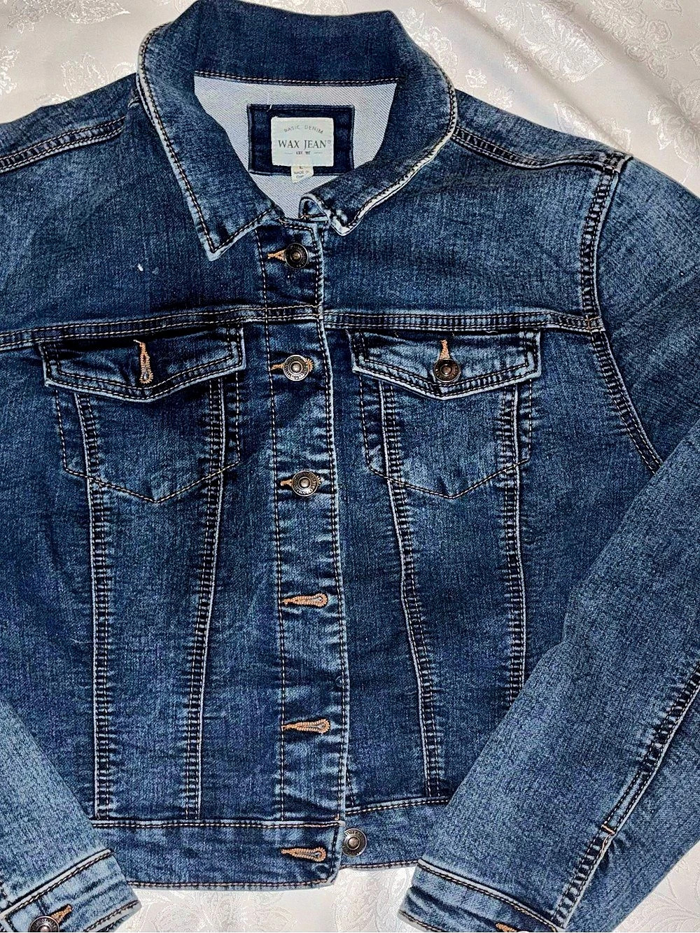 Wax Jean Basic Denim Wax Jean Denim Jacket in Blue Size large Like New